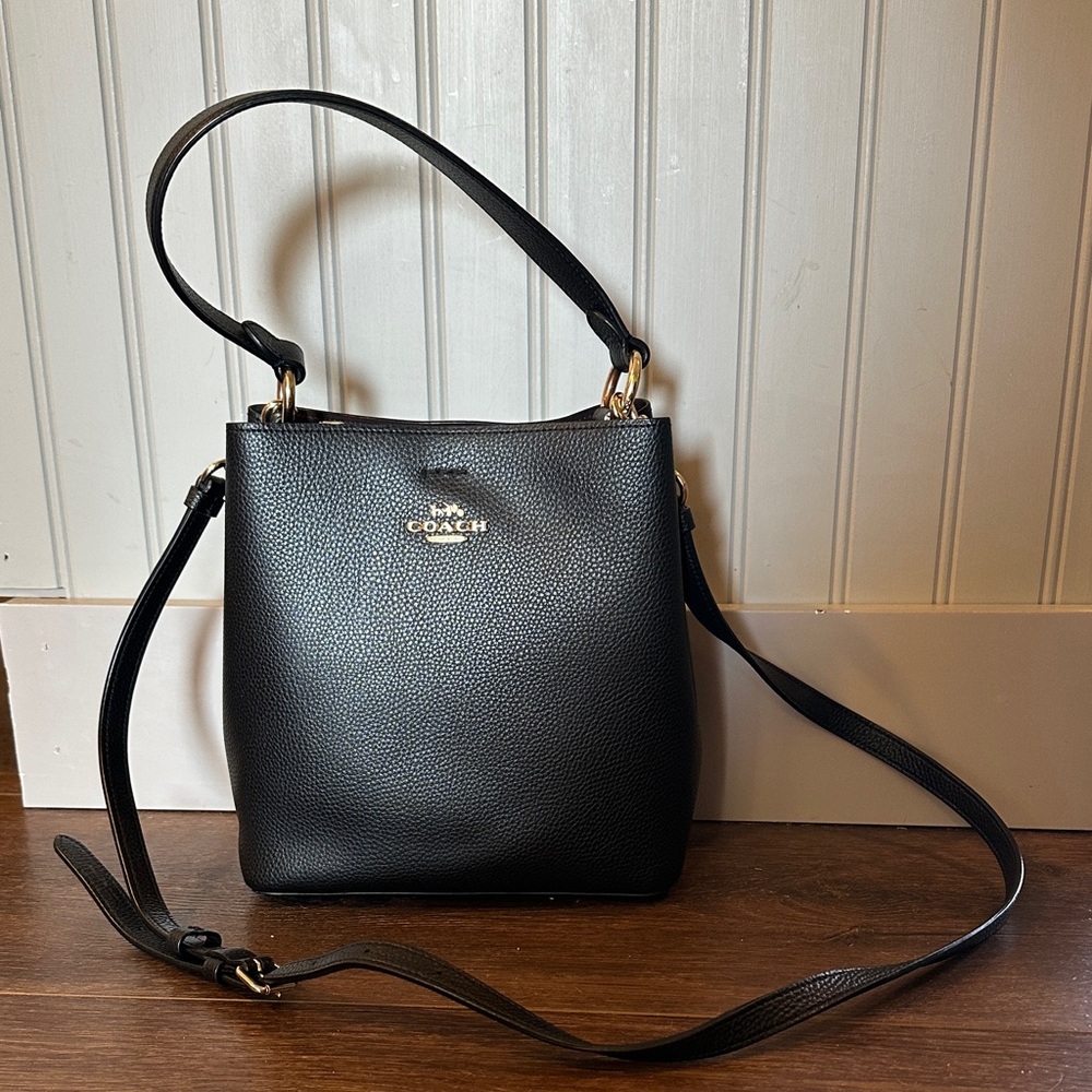 Coach Black Pebbled Leather Crossbody Bag